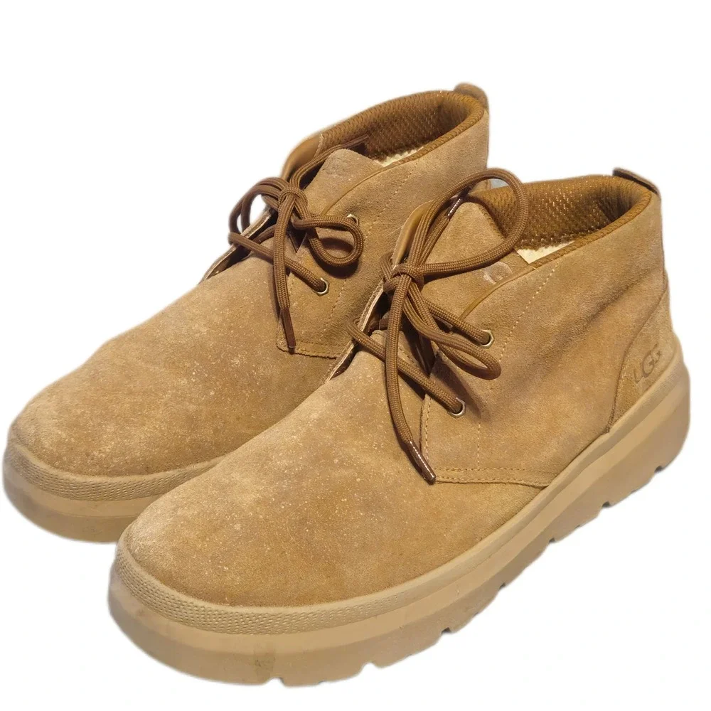 UGG Mens Burleigh Chukka Boots 13 Chestnut Suede Waterproof Hiking 1151773